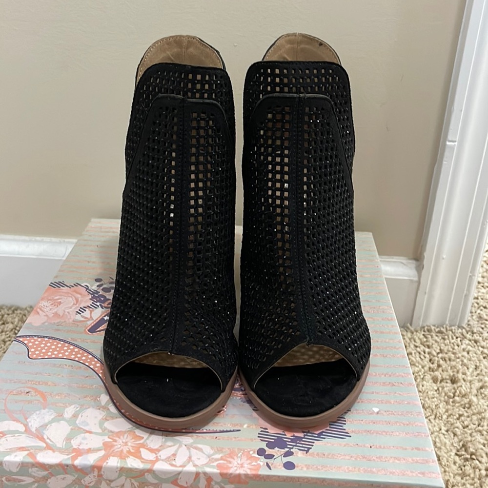 New peep toe booties